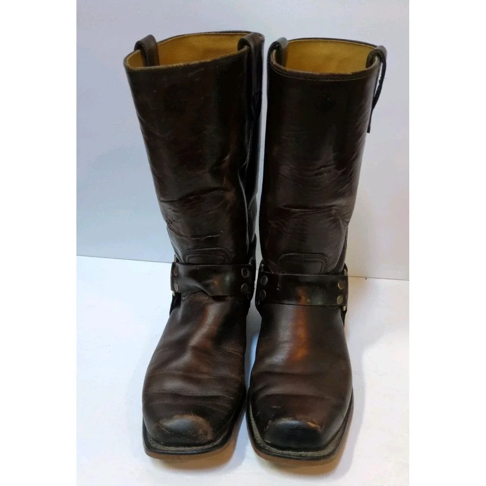 VTG USA-Made RODEO 32304 Square Toe Harness Roper-Style Leather Boots Sz 9 1/2 D